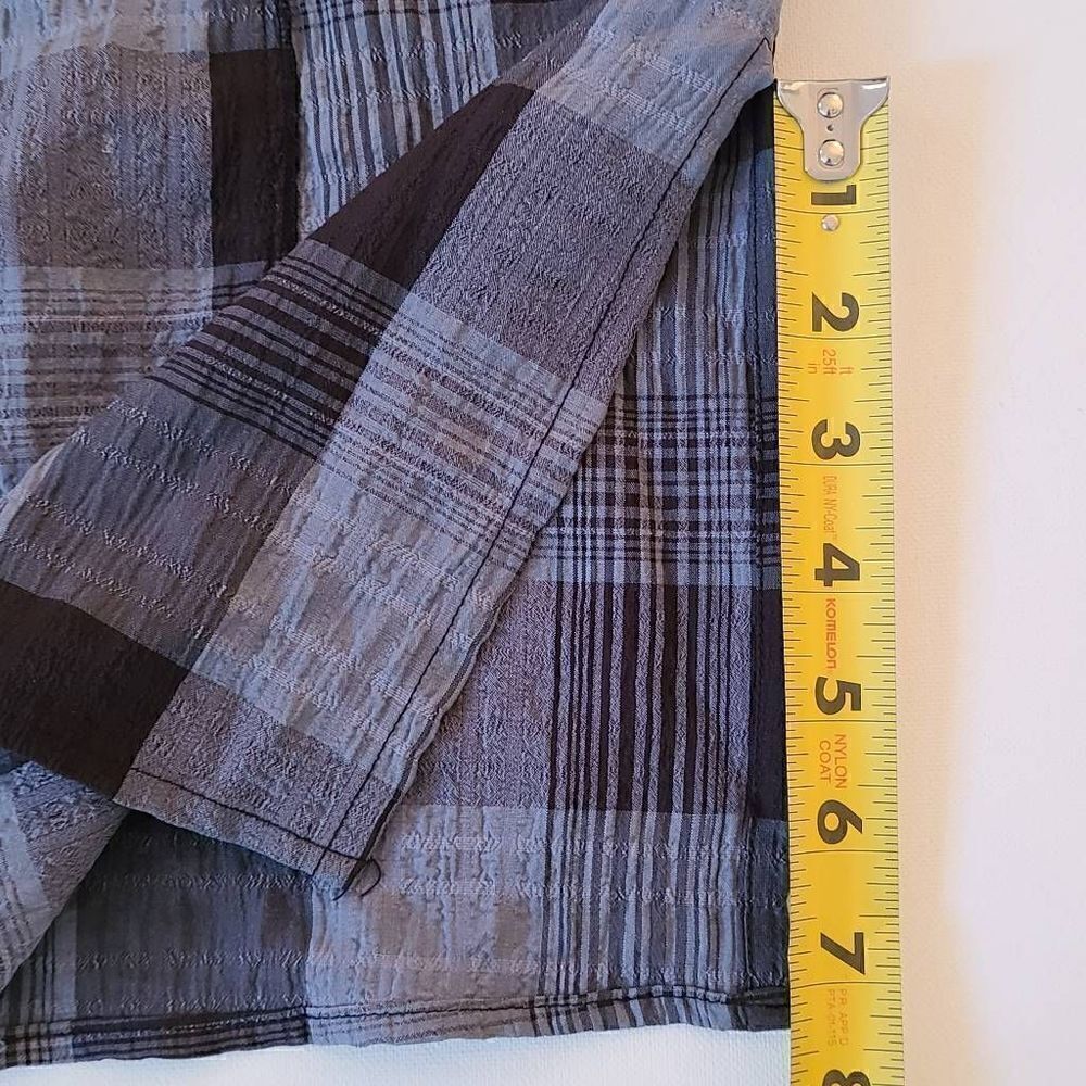 Habitat Womens Button Front Blue Black Plaid Tunic Small - Picture 13 of 15
